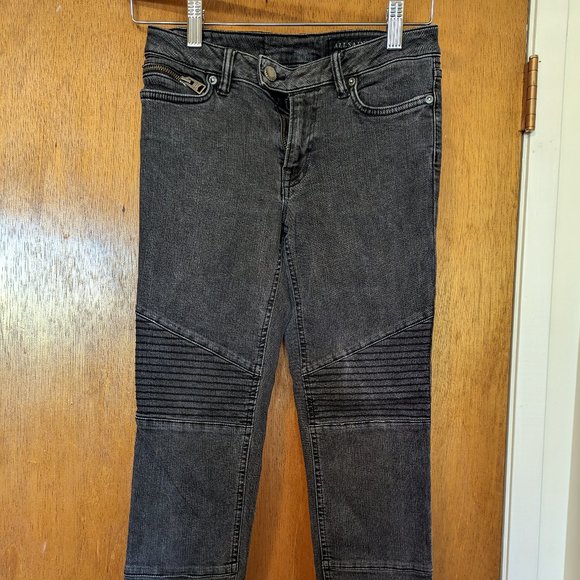 Allsaints BIKER cropped Jeans 26x26 Faded Black - Picture 1 of 8